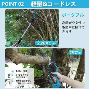 【伸縮ポール付き】 高枝チェーンソー チェーン...の詳細画像2