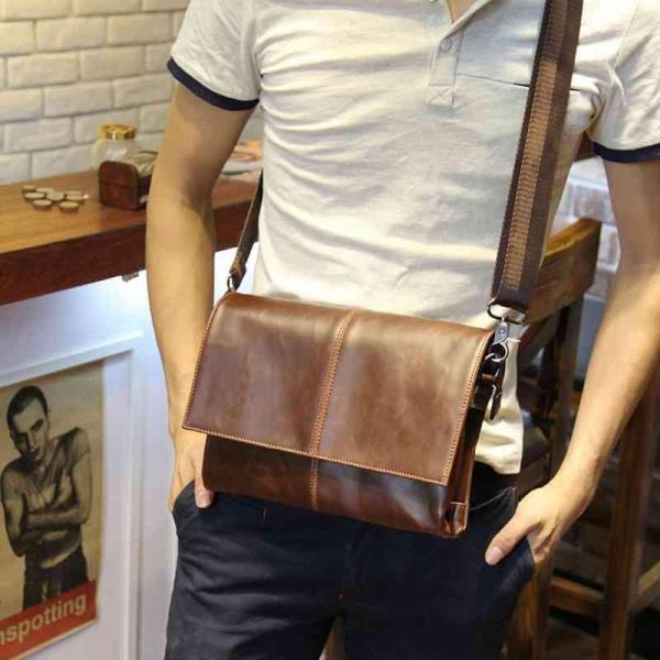 ショルダーバッグ メンズ かっこいい シンプル レザー 20代 斜めがけ 人気 軽い 小さい 40代...