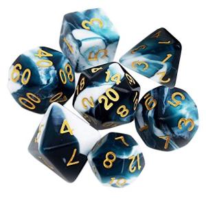 Yourandoll 7個 多面体のダイス サイコロ 16mm D20 D12 D10 D8 D6 D4 Dungeons and Dragons