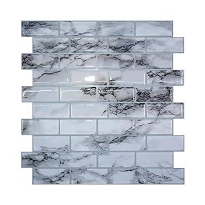 remecle 3D キッチン タイル シール  モザイクタイル 耐熱 防水 防汚 アルミニウム フィ