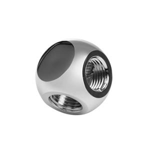 真鍮製 水冷継手 コネクタ シルバー G1/4 チューブ 金属球形管 インナースレッド ウォータークーリング システム 水冷対応