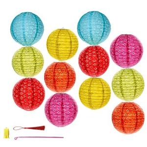 紙提灯 ちょうちん LEDライト タッセル 手提げ棒付き