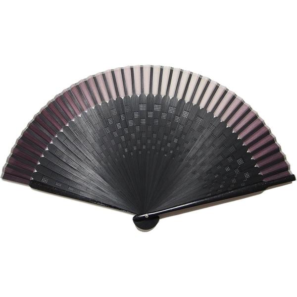 旭王 扇子 市松模様 (パープル) 22cm 40間 紳士 婦人 メンズ レディース シルク 扇子職...