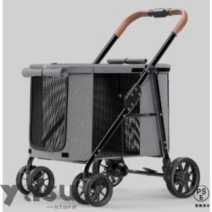 ペットカート 犬用 キャリーカート犬用ベビーカー ペットバギー 折りたたみ式 犬 カート大型犬 多頭...