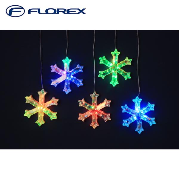 フローレックス KT-3881 APPスマートLED5連スノーフレイクカーテンライト (レインボーフ...