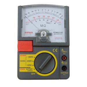 ◇三和電気計器(サンワ/sannwa) 3レンジアナログ絶縁抵抗計 PDM5219S【川越店】 三和電気 PDM5219S sanwa アナログ絶縁抵抗計 3レンジ式 ケース付