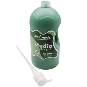 Mont Marte アクリル Sap Green 2リットル 2L ポンプ付き 速い乾燥 被覆力強い 学生や芸術家に向き Acrylic Paint