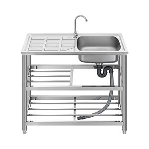 流し台 簡易式 蛇口水栓付き ステンレス製 屋外