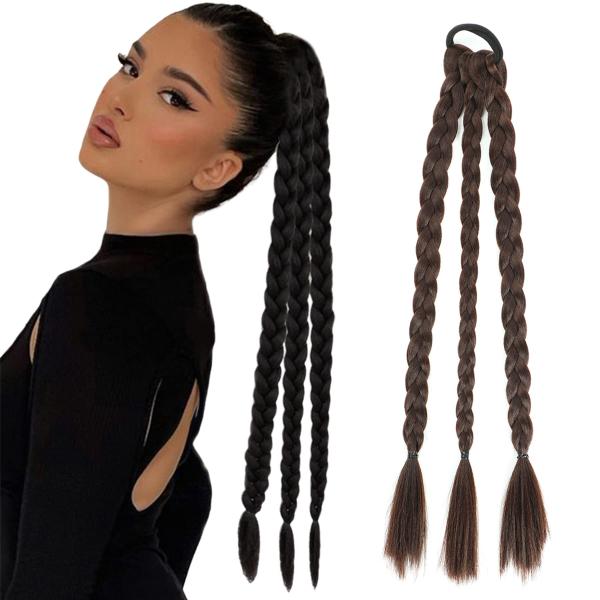 Ustylish Braided Ponytail Extensions with Hair Tie...