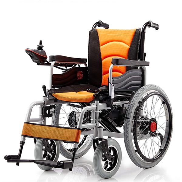 軽量デュアル機能折りたたみ式電動車椅子 (リチウムイオン電池)、電力で駆動または手動車椅子として使用...