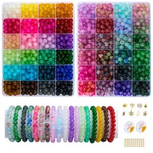 【2 Pack】 More Than 1300PCS Round Glass Beads for J...