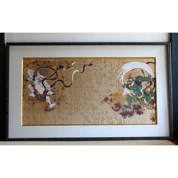 オリジナル西陣織額　【風神雷神】