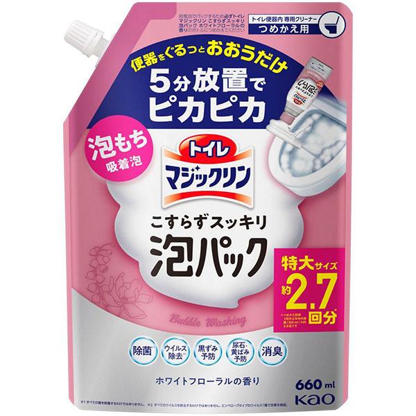 花王 トイレマジックリン トイレ用洗剤 こすらずスッキリ泡パック ホワイトフローラル 詰替 660m...