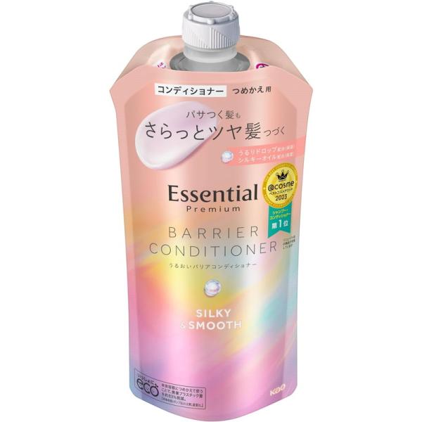 花王 エッセンシャルプレミアム うるおいバリア コンディショナー シルキー＆スムース つめかえ 34...