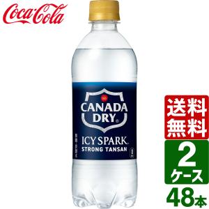 【2ケースセット】アイシー・スパーク from カナダドライ 強炭酸水 無糖 500ml PET 1ケース×24本入 送料無料｜rakushindenki