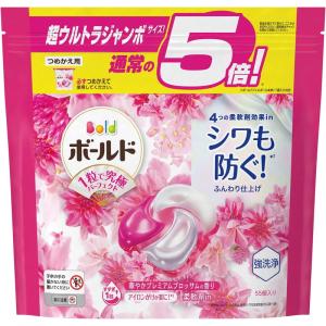 P&G ボールド 洗濯洗剤 ジェルボール4D プレミアムブロッサム 詰替 超ウルトラジャンボ 55個｜rakushindenki