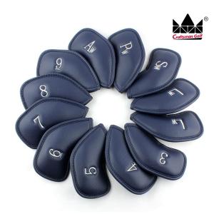 CRAFTSMAN　クラフトマン　アイアンカバー　ゴルフヘッドカバー　シンプル　12枚セット（3~9,AW,PW,SW,LW,LW）ダークブルー