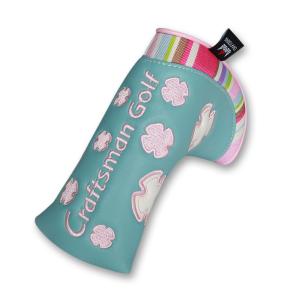パターカバー（CRAFTSMAN クラフトマン）ゴルフヘッドカバー　ピンククローバーブルーピンタイプ
