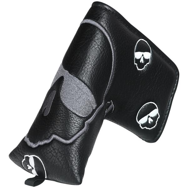 Craftsman ゴルフクラブヘッドカバーパター用 ドクロキング柄 黒い合成皮革 かっこいい オシ...