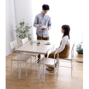 ダイニングテーブルセット 4人用 木製 ナチュラルカントリー 白