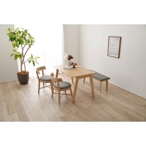 ダイニングセット 4点セット 4人掛け 天然木 ビーチ材 北欧 ダイニングテーブル 幅120cm ベンチ ダイニングチェア ナチュラル