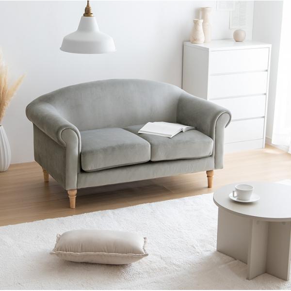 ソファー 2人掛け アンティーク ベロア レトロ おしゃれ クラシカル エレガント ひじ掛け 幅12...