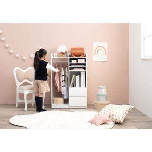 ランドセルラック ハンガーラック付き 学用品収納 制服収納 キッズラック ランドセル収納 子供収納 ...