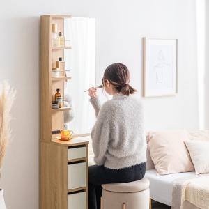 鏡 ミラー デザイン壁掛け 扉付き 両開き 木製 ウォールミラー