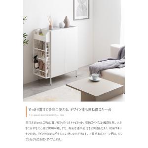 棚 扉付き ラック キャビネット ナチュラルモ...の詳細画像3