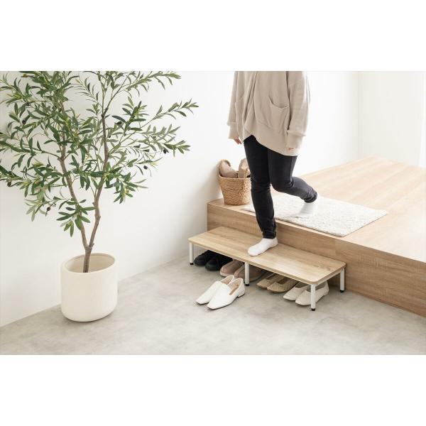 踏み台 ステップ 玄関台 シューズラック 棚 北欧モダン おしゃれ スリム 省スペース 木目 階段 ...