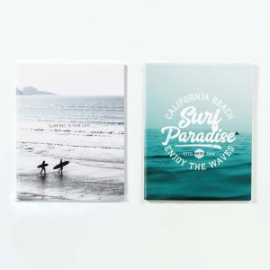 フォトパネル Surfboard on the beach at sunset 4枚セット 分割 海