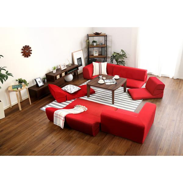 ローソファー 6人掛け フロアマット おしゃれ 北欧モダン 日本製 起毛ファブリック こたつ対応 座...