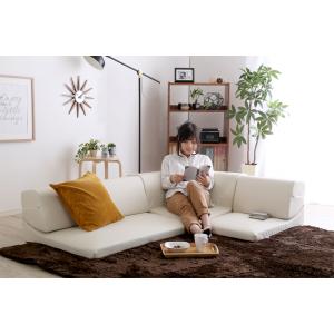 ソファ ソファー コーナー 3点セット ローソファー アイボリー ゼブラ