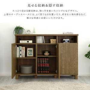 キャビネット 幅110cm 日本製 2列 オー...の詳細画像4