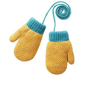 eipatu 手袋 キッズ ニット グローブ 子供用 女の子 ミトン手袋 紐付き 赤ちゃん 2-4歳に向け 冬物 あったか 雪遊び ボア付き 防寒 通