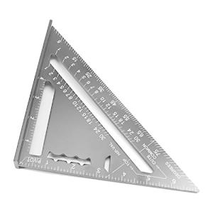 Utoolmart 三角定規 三角形ルーラー 丸鋸定規 1個入り アルミニウム合金 黒 7インチ インチ三角定規 製図ルーラー 90度 木工三角定規
