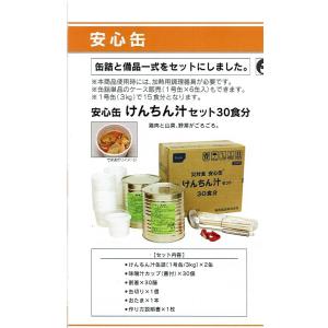 3年保存・安心缶・けんちん汁セット３０食分・備品付きセット