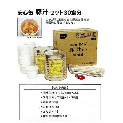 3年保存・安心缶・豚汁セット３０食分・備品付きセット