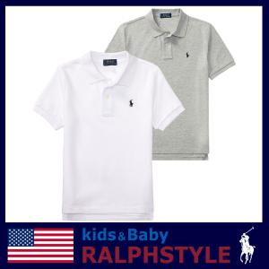 ポロ ラルフローレン 半袖 メッシュポロシャツ クラシックポニー ホワイト 白 グレー キッズ ジュニア｜ralphstyle