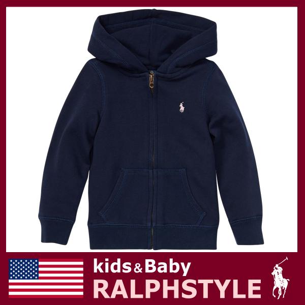 ポロ ラルフローレン コットン フレンチテリー フードパーカー ネイビー