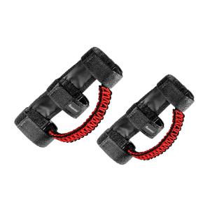 Quadrate 14018-1702 550 Paracord Front Grab Handle [RED] JEEP Wrangler JL＆JT＆JK＆TJ (97-22) 550パラコード フロント グラブ ハンドル ペア｜ram777