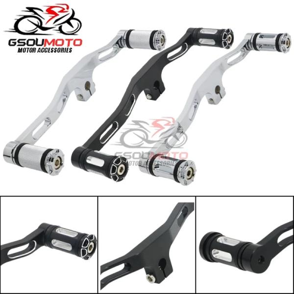 【並行輸入品】 バイク ブラック / メッキ CNC アルミ ヘッド シフター ペグ ハーレー ダイ...