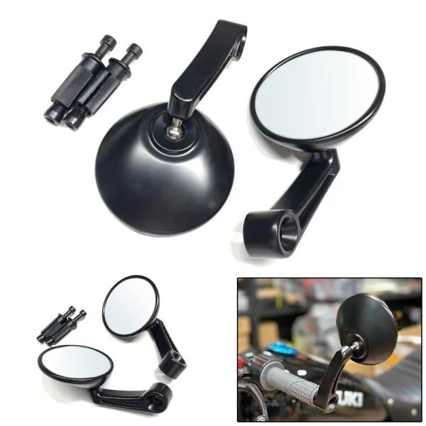 【並行輸入品】 17MM バイク リア サイド ミラーs ハンドル エンド カフェレーサー ハーレー...