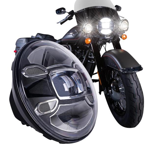 並行輸入品 7" インチ H4 LED モト ヘッドライト ハーレー Davidsion ソフテイル...