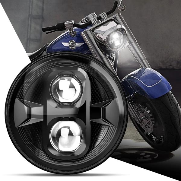 【並行輸入品】 汎用 バイク 7 インチ LED ヘッドライト ハーレー ダビットソン ソフテイル ...