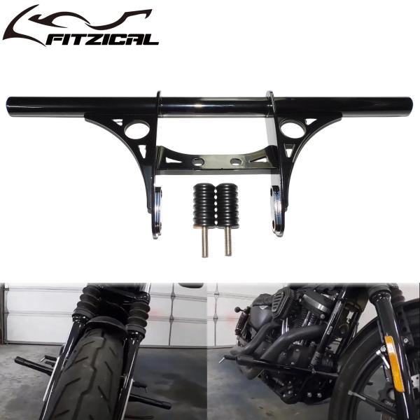 【並行輸入品】 バイク クラッシュバー エンジン ガード プロテクター ブラック スチール ハーレー...