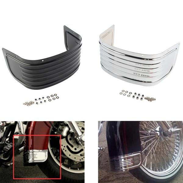 【並行輸入品】 バイク メッキ スチール Ribbed フロント フェンダー スカート ハーレー ツ...