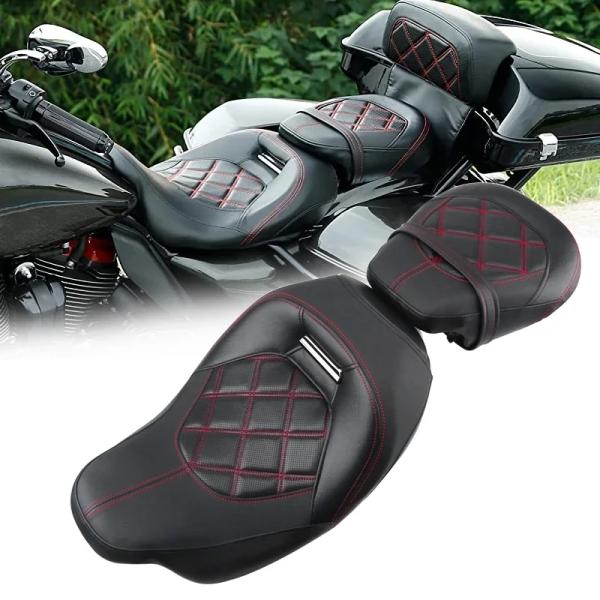 【並行輸入品】 バイク ドライブr シート Two-Up フロント リア シート ハーレー ツーリン...