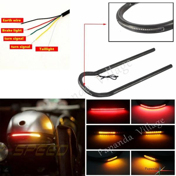 【並行輸入品】 バイク 7/8" 1" LED Upswept シート Hoop フレーム Loop...