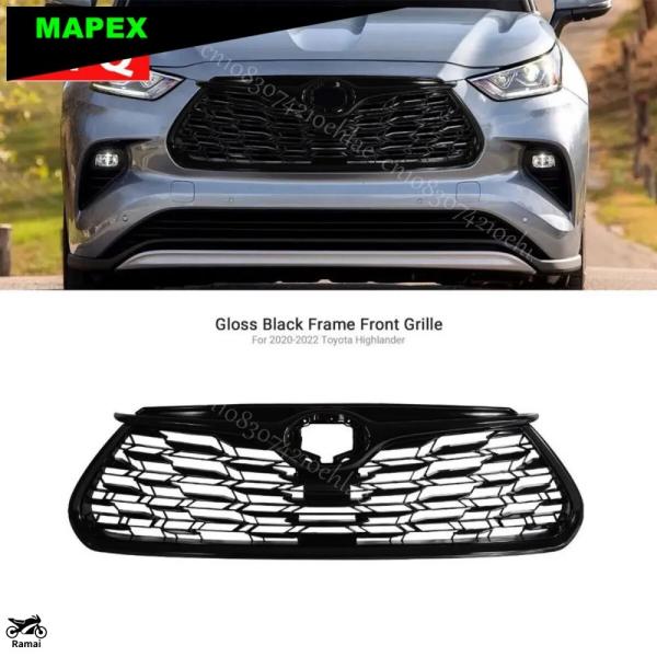 【並行輸入品】 2020年-2022年 トヨタ ハイランダー フロント グリル グリル つやあり ブ...